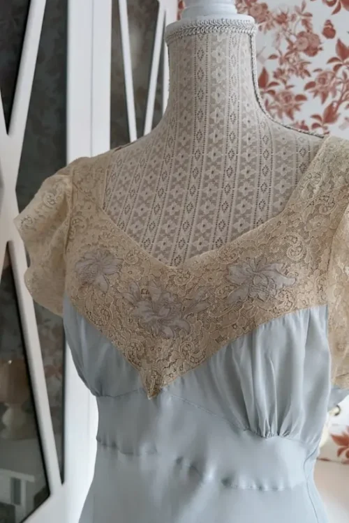 Vestido Azul Carillon - Prendas Vintage Mathilde